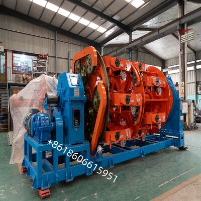 Maszyna do układania włókien planetarnych do jednolitego układania włókien i ulepszone właściwości mechaniczne kabli z całkowitym skręcaniem tylnym